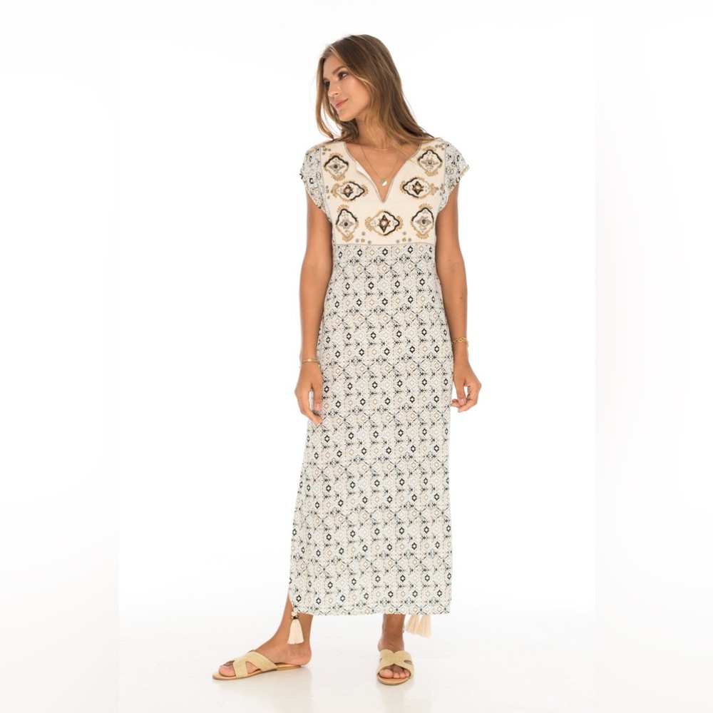 Skemo Flores Camel Long Kaftan / Coverup